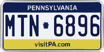 PA license plate MTN6896