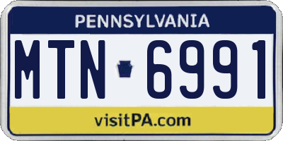 PA license plate MTN6991