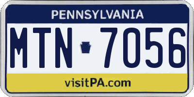 PA license plate MTN7056