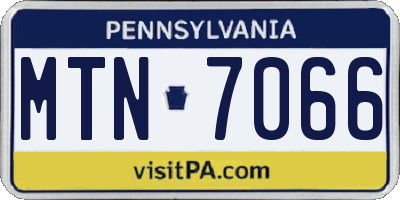 PA license plate MTN7066