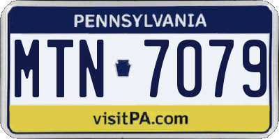 PA license plate MTN7079