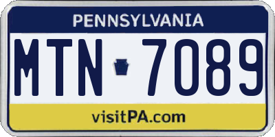 PA license plate MTN7089