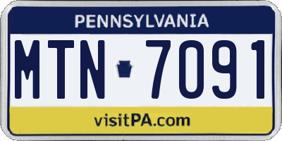 PA license plate MTN7091