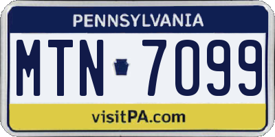 PA license plate MTN7099