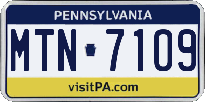 PA license plate MTN7109