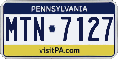 PA license plate MTN7127