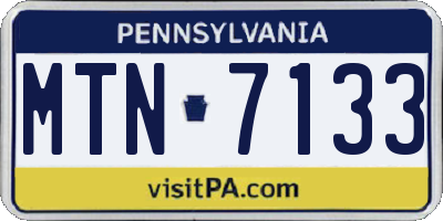 PA license plate MTN7133
