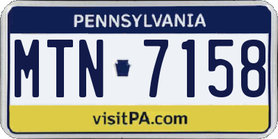 PA license plate MTN7158