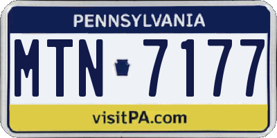 PA license plate MTN7177