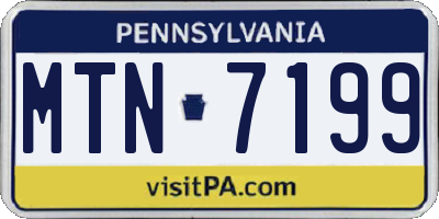 PA license plate MTN7199