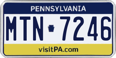PA license plate MTN7246
