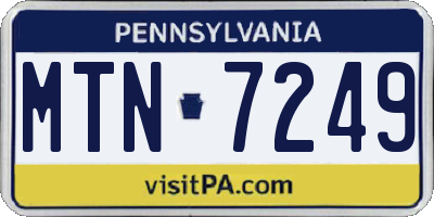 PA license plate MTN7249