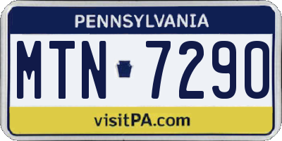 PA license plate MTN7290