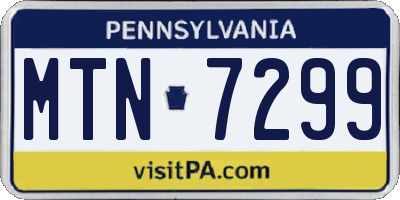 PA license plate MTN7299