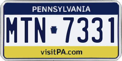 PA license plate MTN7331