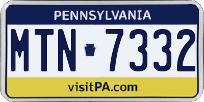 PA license plate MTN7332
