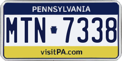 PA license plate MTN7338