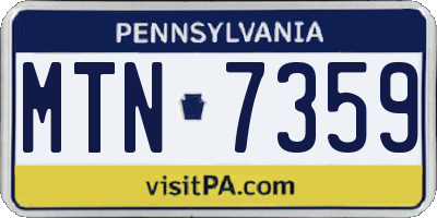 PA license plate MTN7359