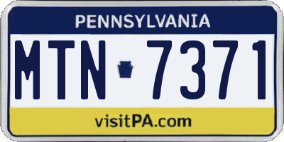 PA license plate MTN7371