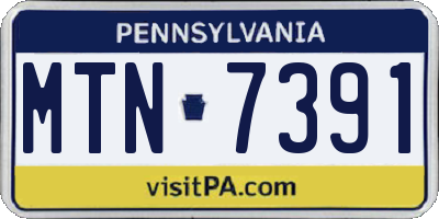 PA license plate MTN7391