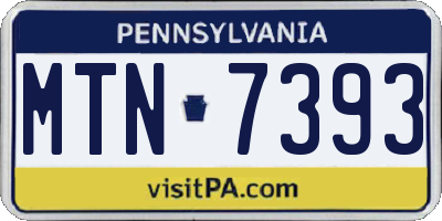 PA license plate MTN7393