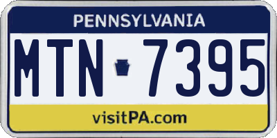 PA license plate MTN7395