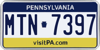 PA license plate MTN7397