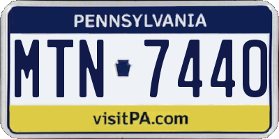 PA license plate MTN7440