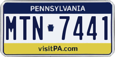 PA license plate MTN7441