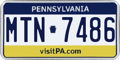 PA license plate MTN7486