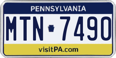 PA license plate MTN7490