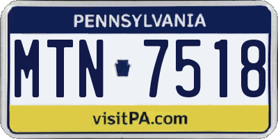 PA license plate MTN7518