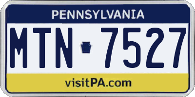 PA license plate MTN7527