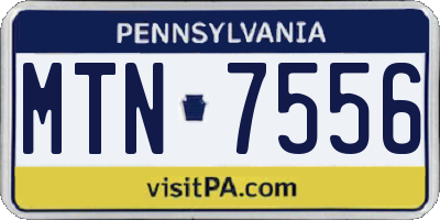 PA license plate MTN7556