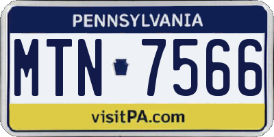 PA license plate MTN7566
