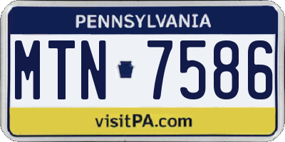 PA license plate MTN7586