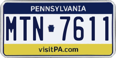 PA license plate MTN7611