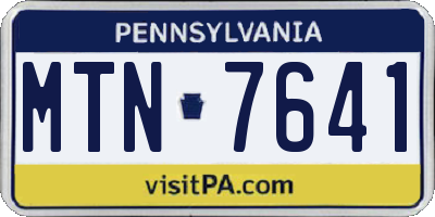 PA license plate MTN7641