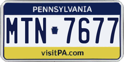 PA license plate MTN7677