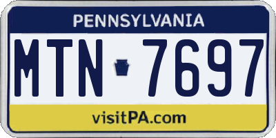 PA license plate MTN7697
