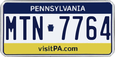 PA license plate MTN7764