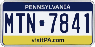 PA license plate MTN7841