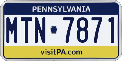 PA license plate MTN7871