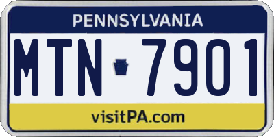 PA license plate MTN7901