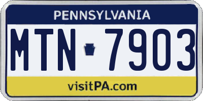 PA license plate MTN7903