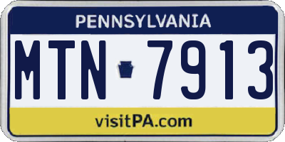 PA license plate MTN7913