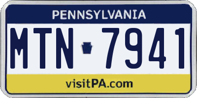 PA license plate MTN7941