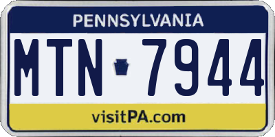 PA license plate MTN7944