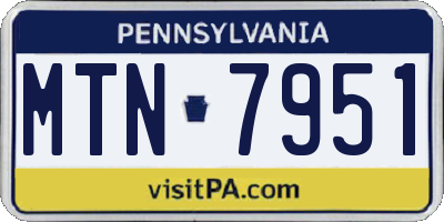 PA license plate MTN7951