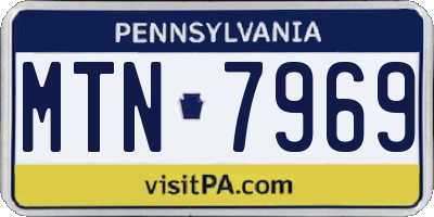 PA license plate MTN7969